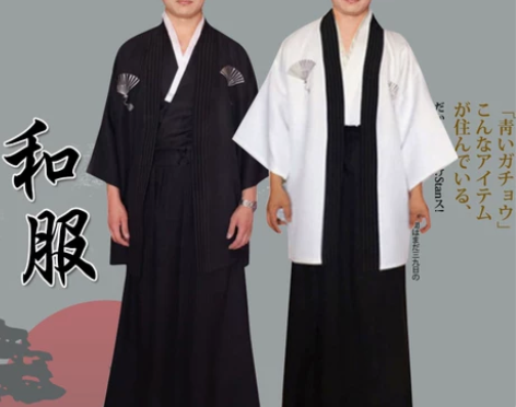 日本传统男士正装和服家居浴衣睡袍cospl...