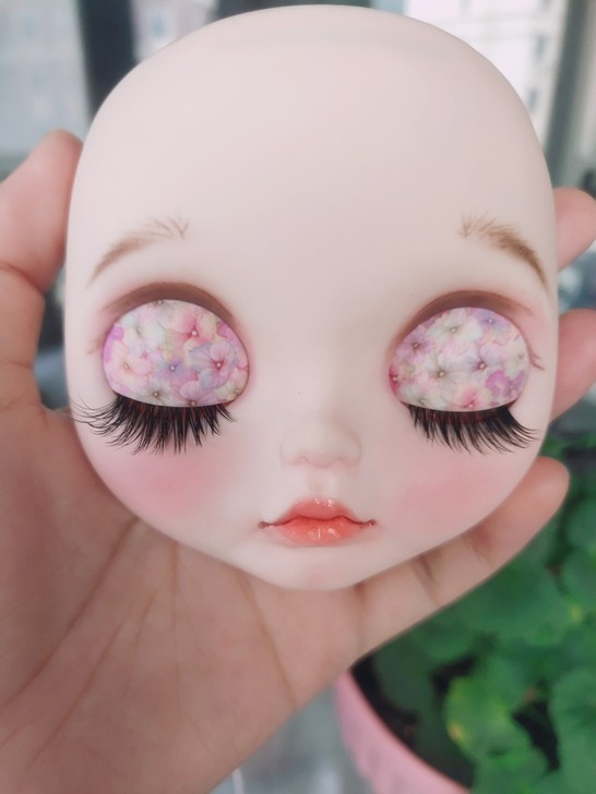 包邮blythe改娃眼串改妆成品小布眼皮小...