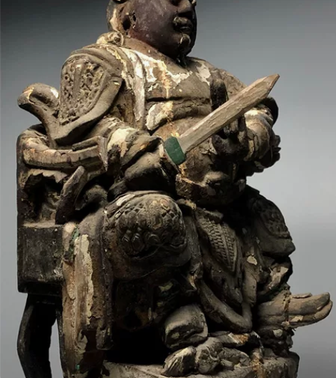 清代 精品 木造像 老木雕佛像 武财神 天...