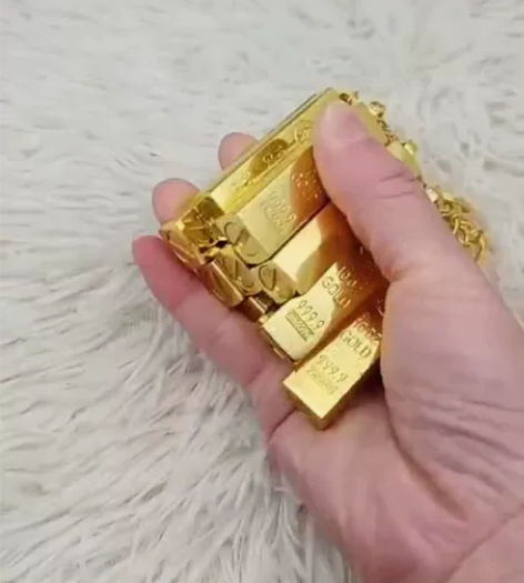 鎏金金条小火柴日进斗金万次火柴不锈钢多功能...