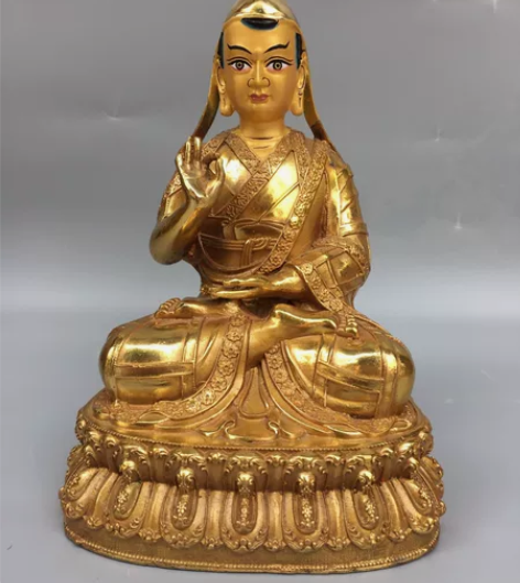 乡下收到一批旧货晚清时期老物件铜鎏金画脸宗...