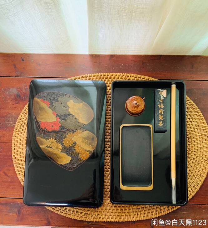 日本 金莳绘 高莳绘 文盒 文房器 笔墨砚...