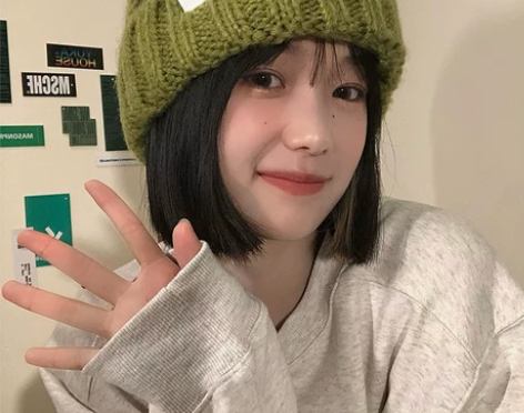 大头围绿色帽子女秋冬季粗针织毛线帽ins潮...