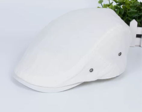 100%麻 夏季清凉帽子 纯白色 时尚男女...