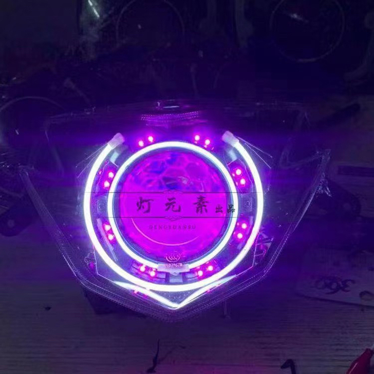 战速 鬼火三代透镜大灯改led海拉五天使眼...