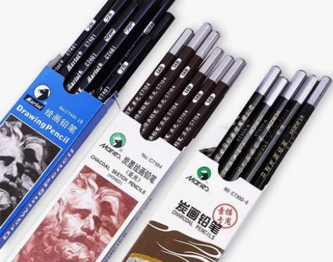 马利牌素描铅笔 碳铅笔速写炭笔软中硬初学者...