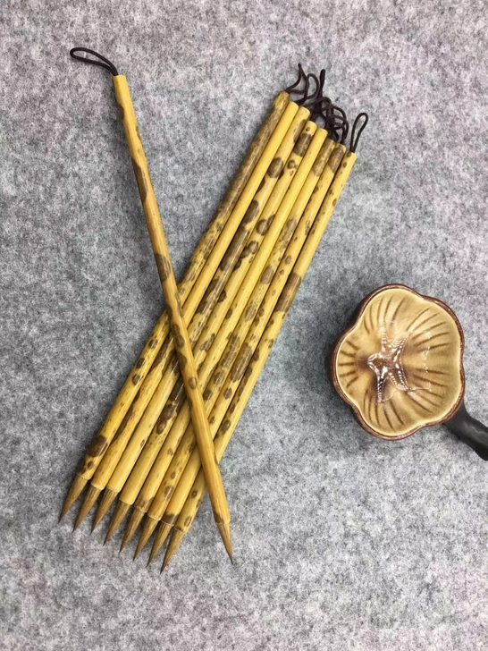 全新湘妃竹狼毫小楷笔，25一支！2支包邮！...