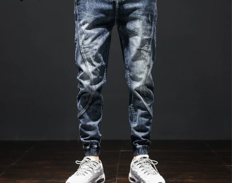 裤子男裤秋冬弹力束脚牛仔裤男水洗修身收脚小...