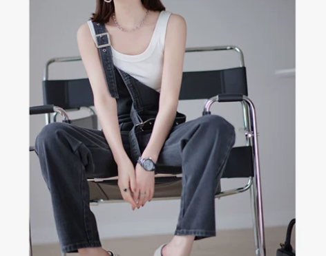 大喜自制｜私服｜背带裤2022夏季新款简约...