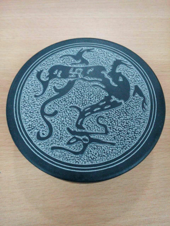 歙砚，个人收藏，小楷实用，直径11公分，质...