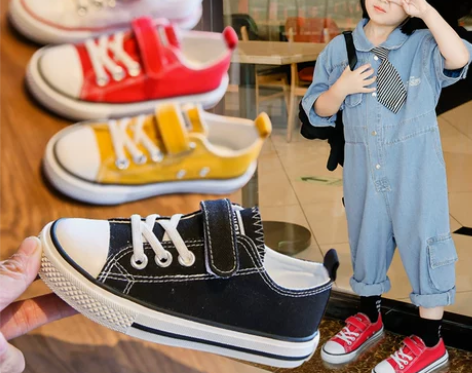 帆布鞋 布鞋鞋子儿童女童小白鞋春季宝宝女孩...