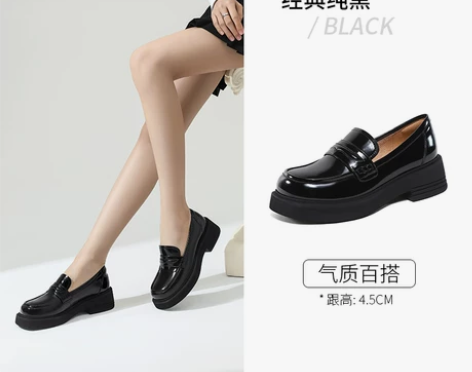 骆驼女鞋2022秋季新款厚底乐福鞋女英伦风...