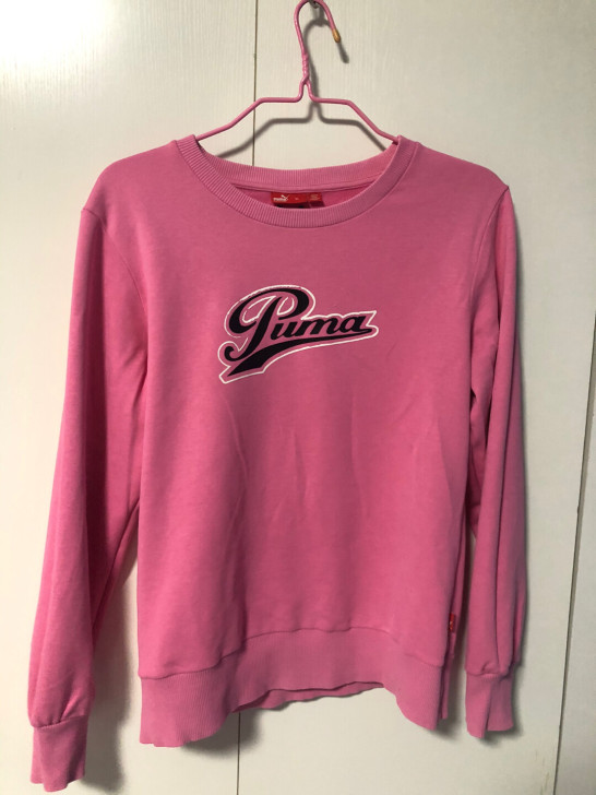puma彪马xl粉色黑标卫衣