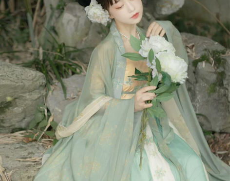 仙楚姬原创汉服女【皖蝶】唐制诃子裙一片式汉...