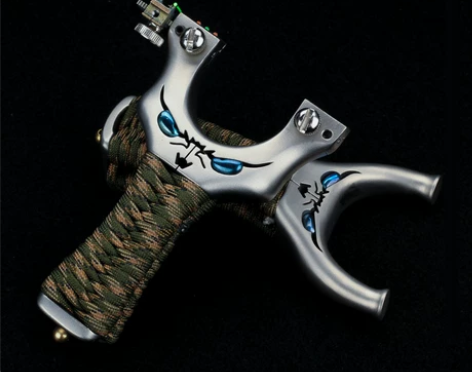 不锈钢大威力小怪兽弹弓扁皮失手绳配件皮筋反...