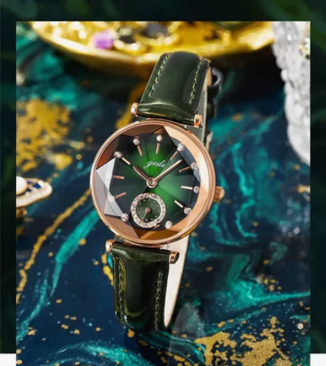 歌迪新款女士时尚轻奢风水钻皮带手表个性韩版...