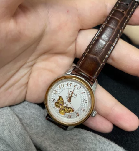 正品飞亚达女士蝴蝶手表摄影师时尚防水自动机...