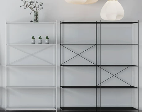 北欧电视墙铁艺置物架现代落地客厅隔板装饰架...