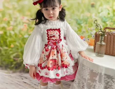 小粗腿夏季新款小松鼠连衣裙背带裙宝宝可爱卡...