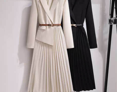 #ins风 不规则设计感连衣裙法式秋装新款...