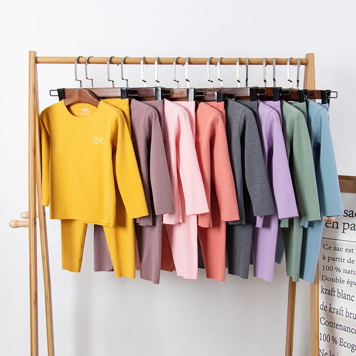 儿童无痕德绒秋衣秋裤套装宝宝保暖内衣秋冬款...