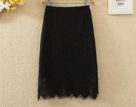 蕾丝半身裙女春夏新款高腰百搭流苏包臀裙中长...