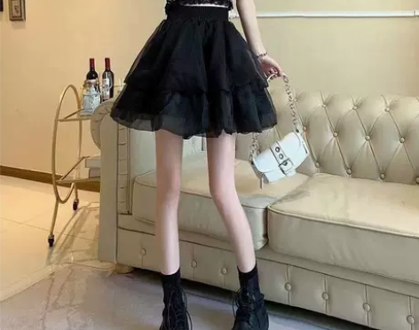 蓬蓬裙 短裙蓬蓬裙玻璃网纱裙半身裙女夏季蛋...