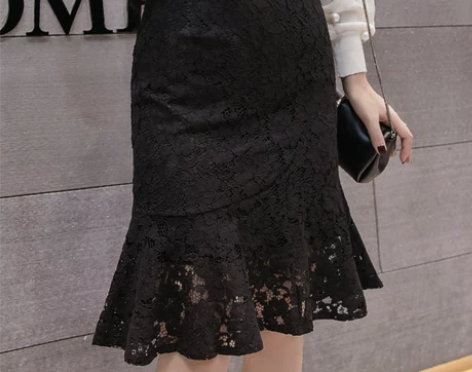 蕾丝半身裙女包臀鱼尾裙适合胯大腿粗很仙的裙...