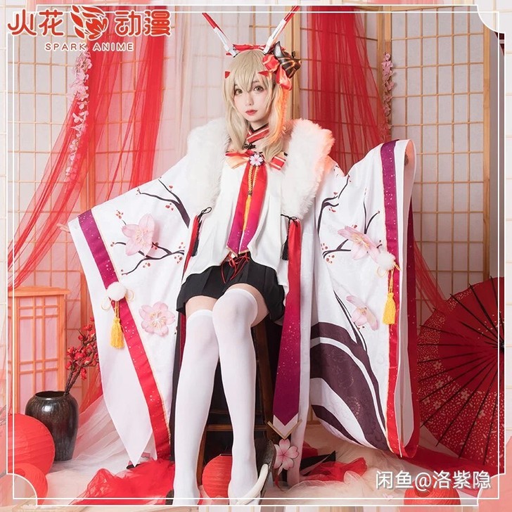 火花动漫碧蓝航线cos服绫波凌波柚新年和服