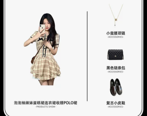 2022年新款泡泡袖辣妹蛋糕裙连衣裙子女夏...