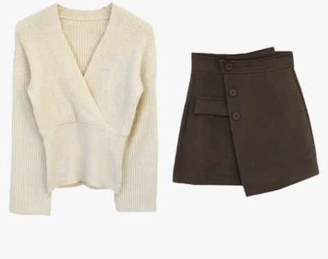 秋冬2021新款甜酷女装高级感连衣裙子毛衣...