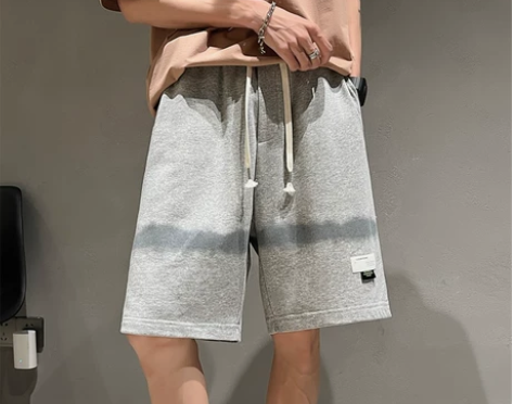 潮流夏季男士嘻哈休闲个性针织棉扎染百搭五分...