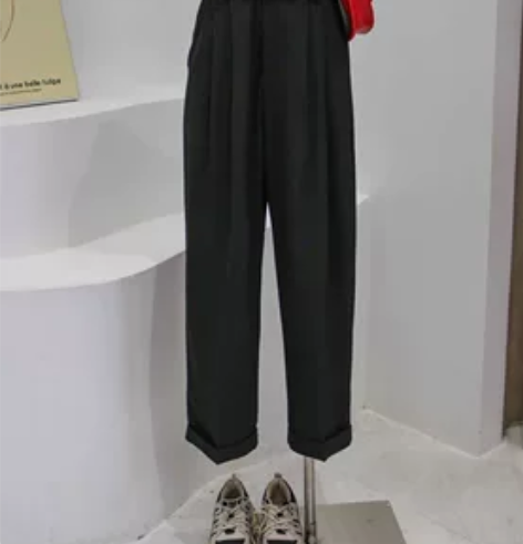 西装裤女直筒春夏季薄款小个子高腰垂感显瘦休...