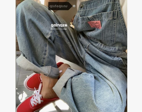 大码胖mm夏季薄款牛仔背带裤女2021新款...