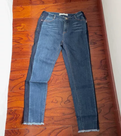 非鱼春秋新款高腰九分裤钉珠绣花修身铅笔裤毛...