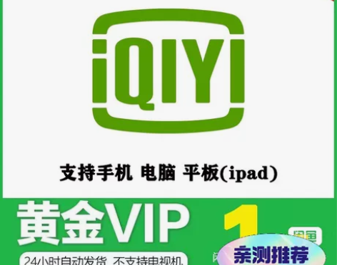 爱奇艺黄金会员月卡30天爱奇艺vip30天...