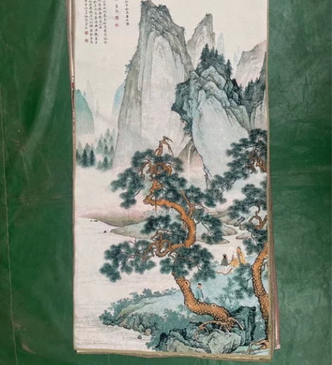 山水刺绣画，居家装饰画，宽60公分，长1米...