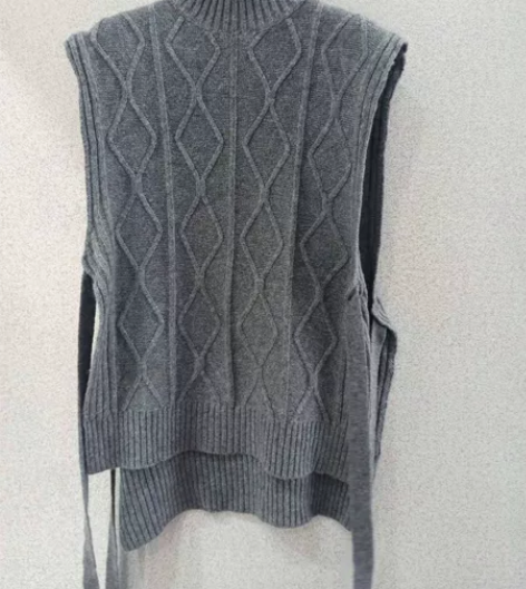 全新潮牌SHOW ROOM针织背心小高领粗...