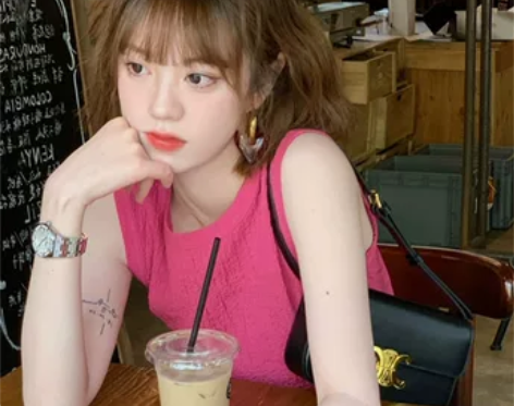 清爽夏日环保纱线肌理感四面弹舒适廓形显瘦玫...