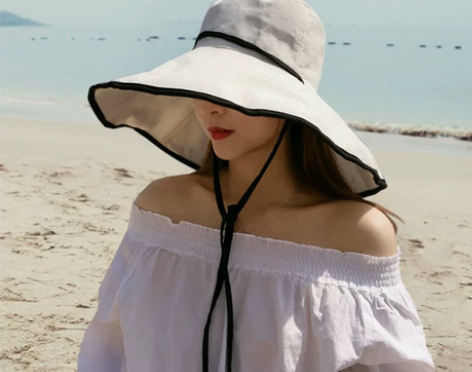 店主大爱渔夫帽女夏遮阳帽韩版百搭撞色日系大...
