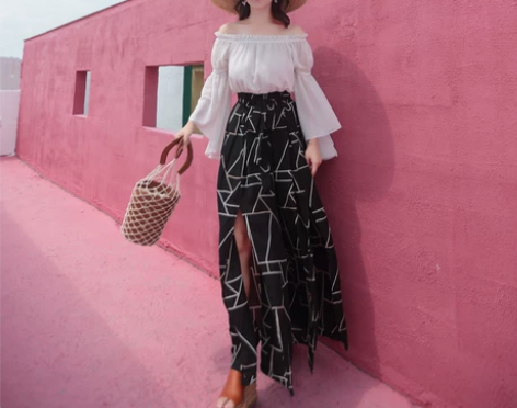 时尚气质复古沙滩裙裤修身显瘦长，只穿过一次...