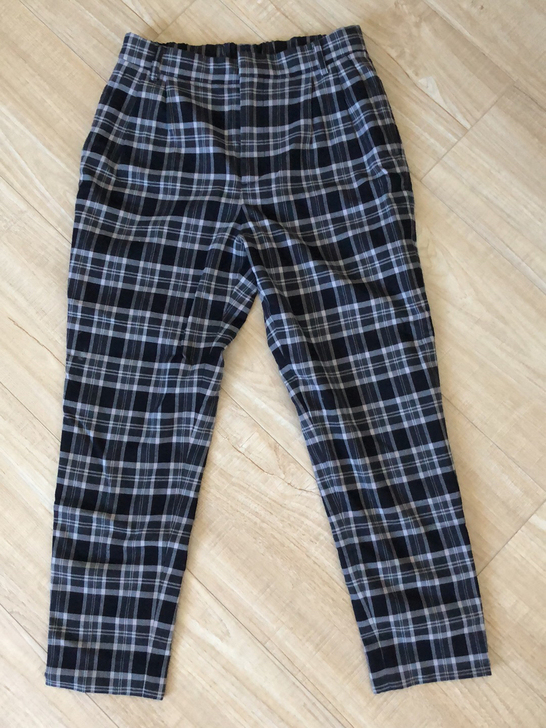 女款秋冬格子黑灰色修身显瘦英伦休闲长裤