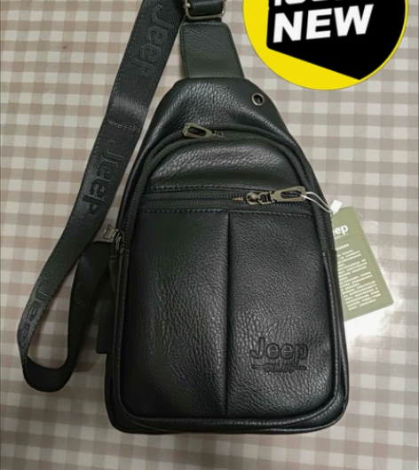 胸包男士单肩包真皮男包斜挎包牛皮背包运动健...