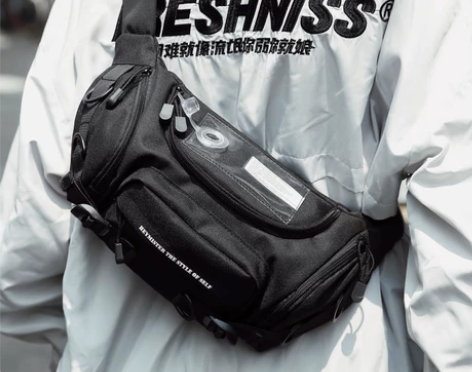 日系胸包男工装机能个性斜挎包单肩包百搭休闲...