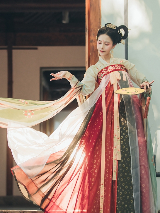 重回汉唐锦璃原创正品唐制汉服女褙子交窬裙6...