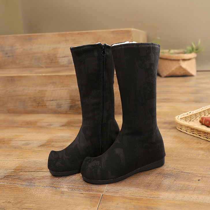 素色 原创汉服鞋古风弓鞋内增高女鞋 民族风...