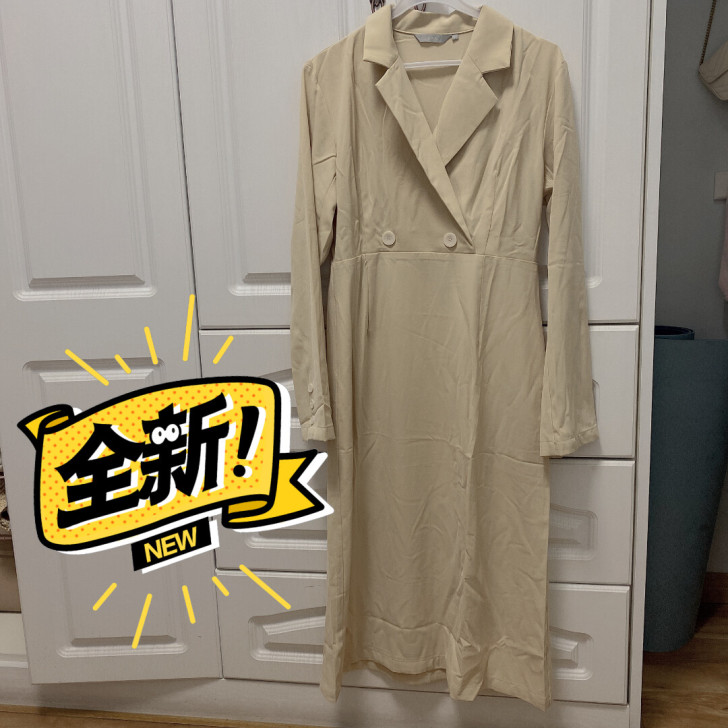 外贸连衣裙 春秋连衣裙 素色连衣裙