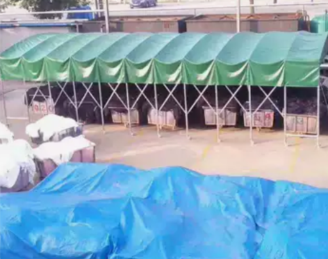 推拉雨棚车棚仓储物流大棚伸缩活动电动烧烤夜...