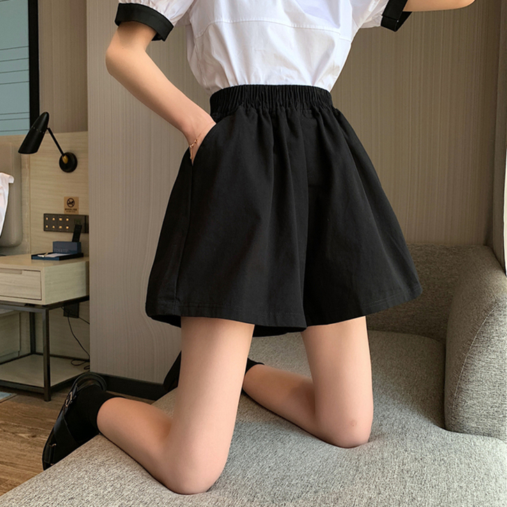 胖mm阔腿裤高腰A字短裤2021夏季大码宽...