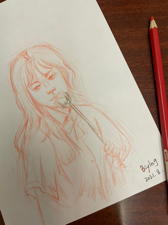 彩铅速写线稿 有意者可约稿